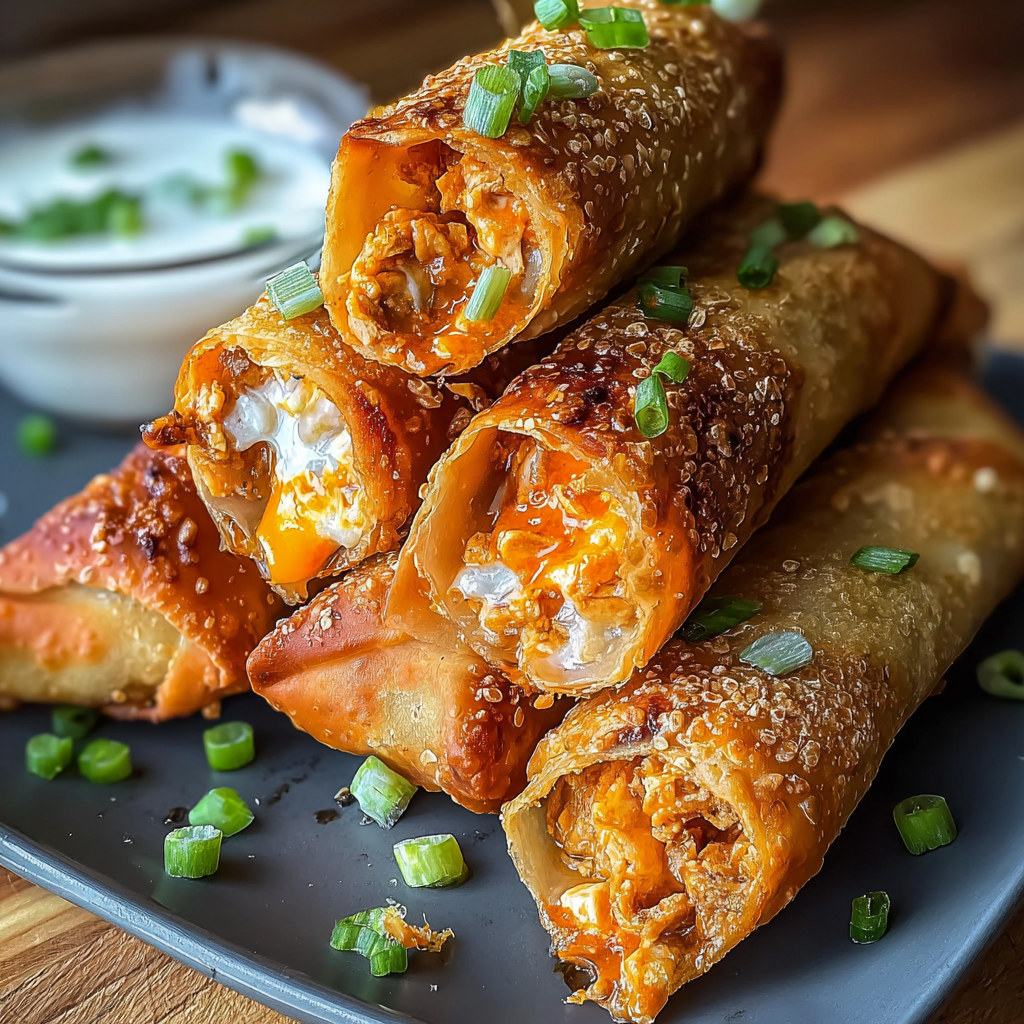 Crunchy, Spicy, and Comforting: The Ultimate Recipe Guide to Mini Potato Skins, Buffalo Chicken Egg Rolls, and Baked Velveeta Mac & Cheese 8 Buffalo Chicken Egg Rolls: A Quick and Tasty Twist on Classic Appetizers