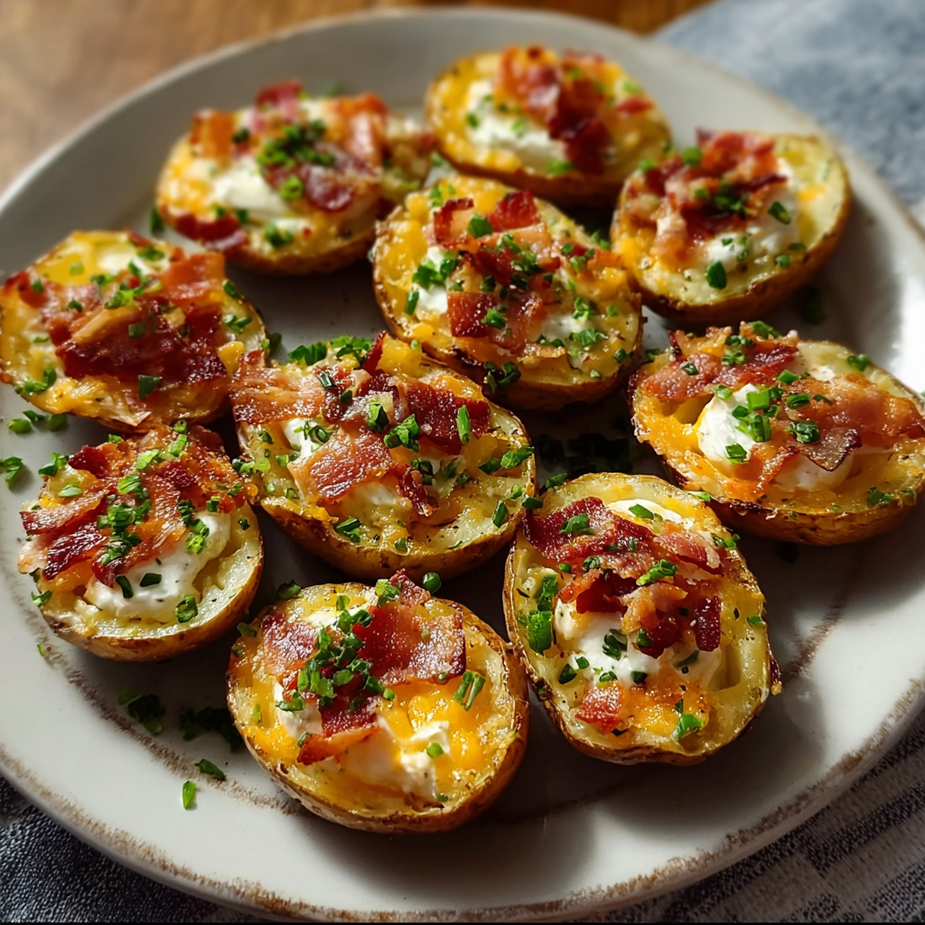 Crunchy, Spicy, and Comforting: The Ultimate Recipe Guide to Mini Potato Skins, Buffalo Chicken Egg Rolls, and Baked Velveeta Mac & Cheese 1 Tasty Mini Potato Skins Recipe