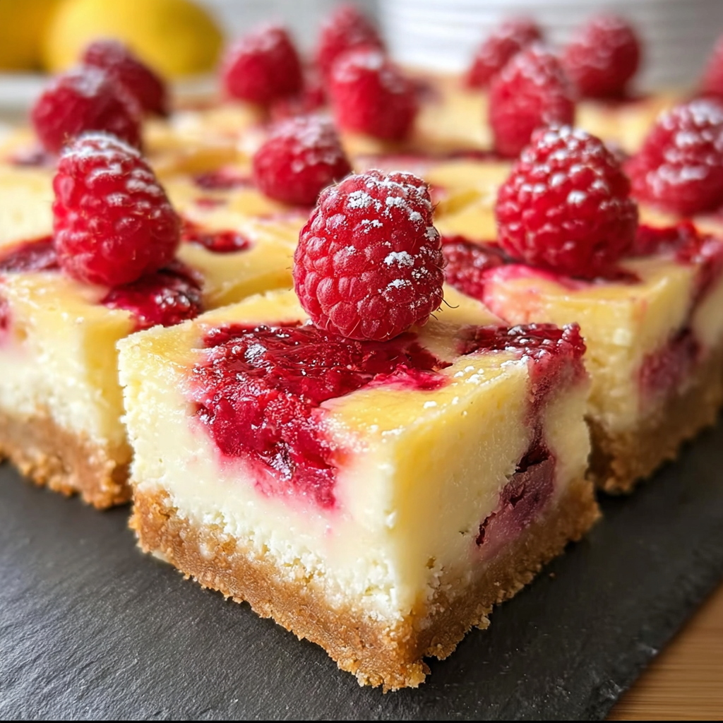 Raspberry Lemon Cheesecake Bars That Impress