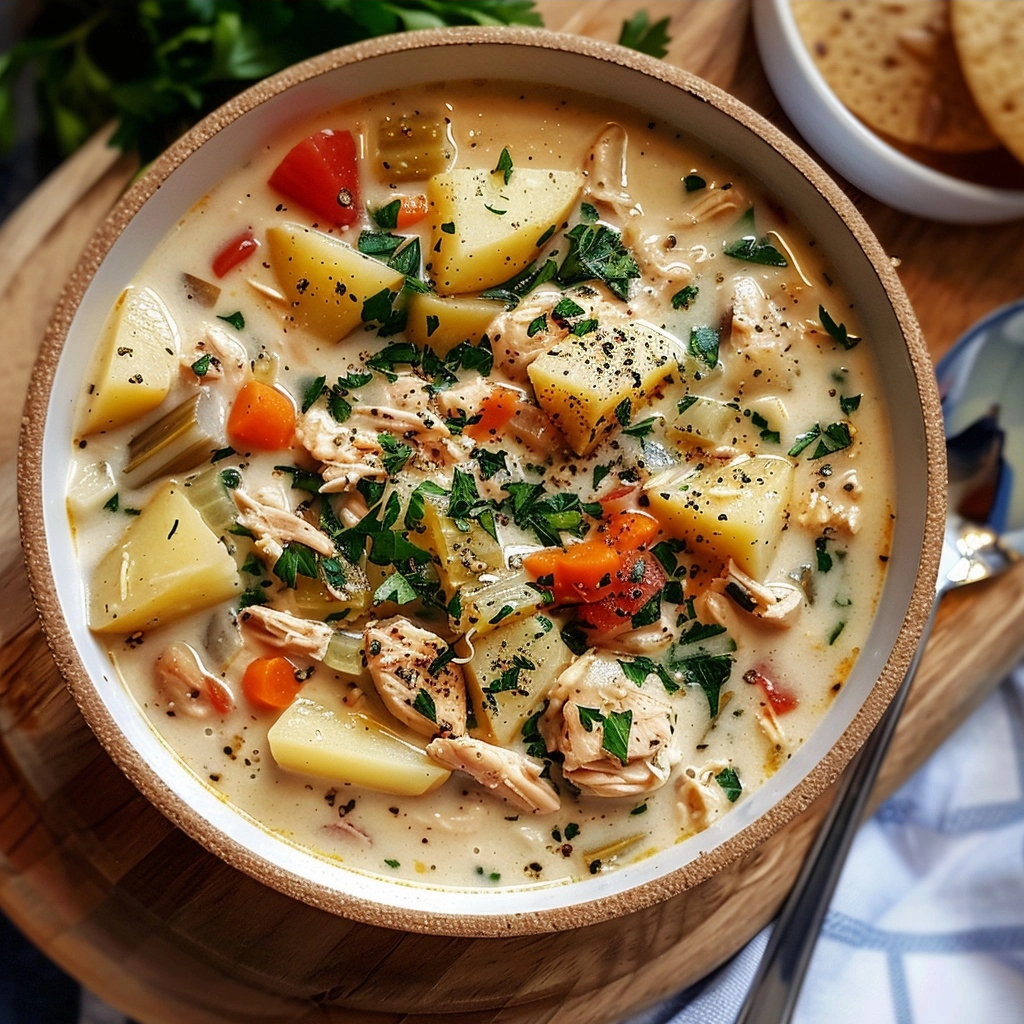 Slow-Cooker Creamy Chicken & Potato Soup Recipe