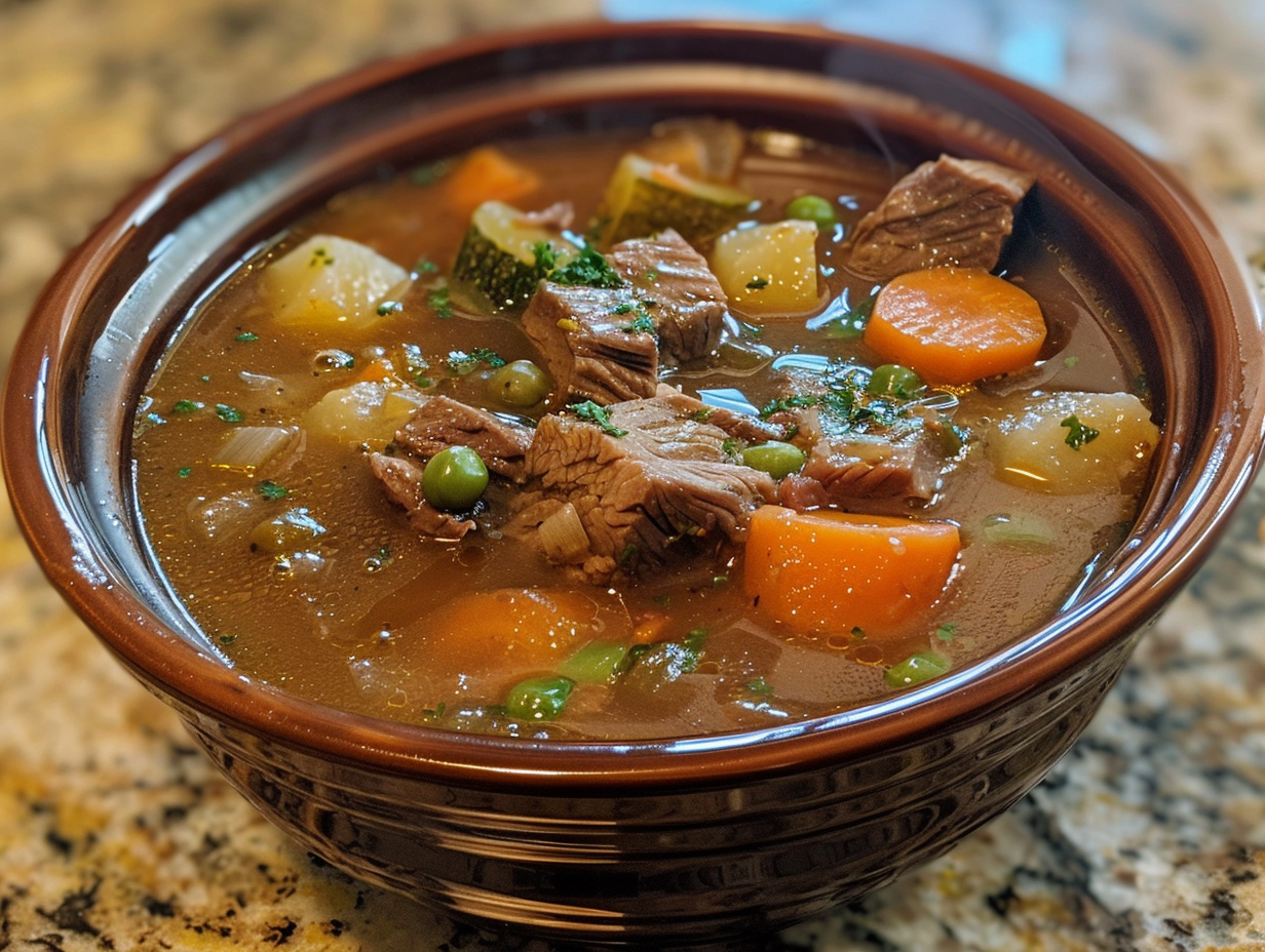 Beef and Vegetable Soup Crockpot Recipe