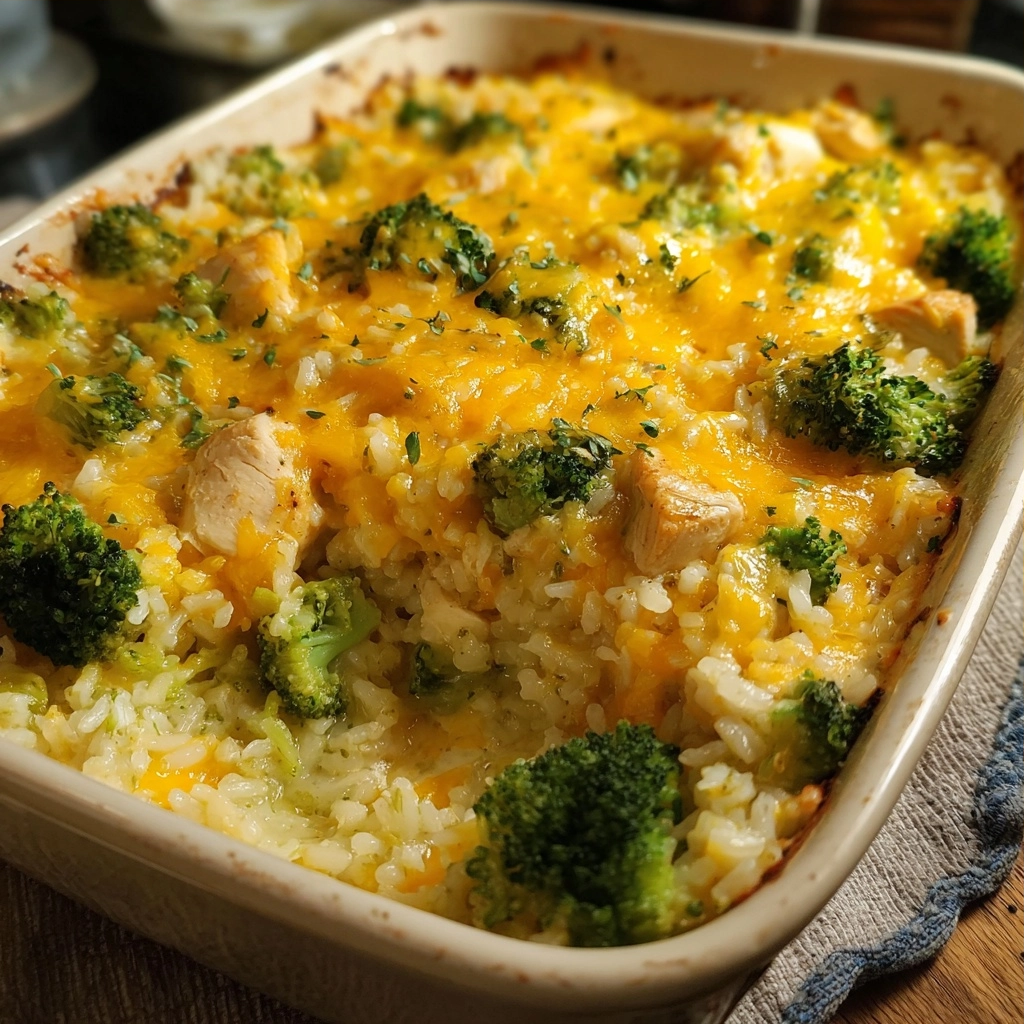 Cheesy Broccoli Chicken and Rice Casserole Recipe